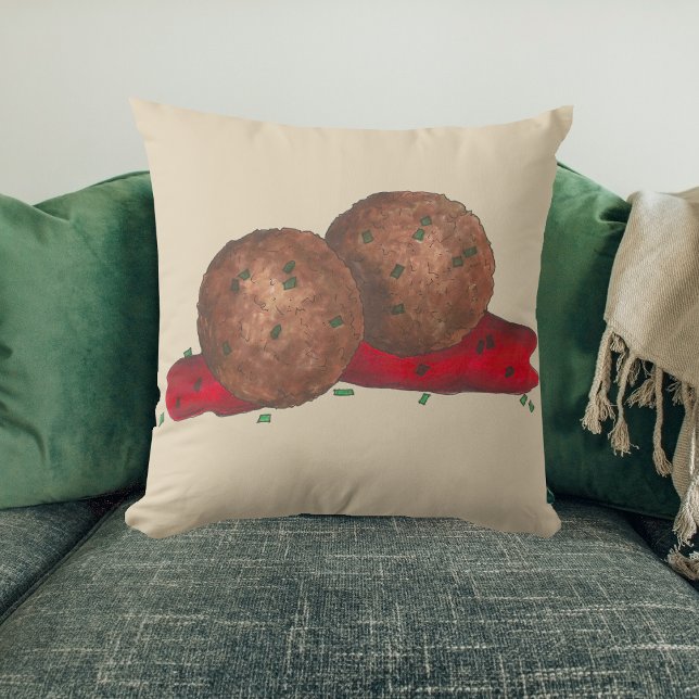 Italienisches Essen Meatballs Marinara Sauce Koche Kissen (Meatballs marinara pillow)