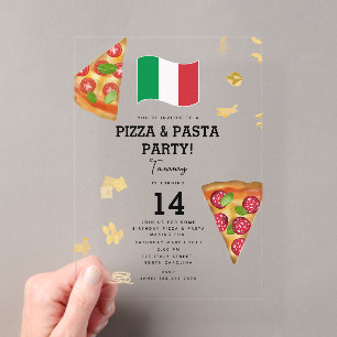 Italienisches Essen Pizza- und Pastaherstellung Ge Acryleinladungen