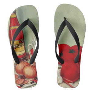 Italienisches Essen Tomaten Zwiebeln Paprika Ketch Flip Flops