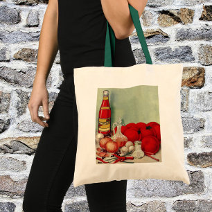 Italienisches Essen Tomaten Zwiebeln Paprika Ketch Tragetasche