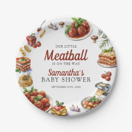 Italienisches Essen | Wasserfarben-Babydusche Pappteller