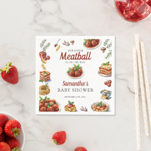 Italienisches Essen   Wasserfarben-Babydusche Serviette