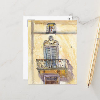 Italienisches Fenster. Originalkunst von Sveta Mik Postkarte