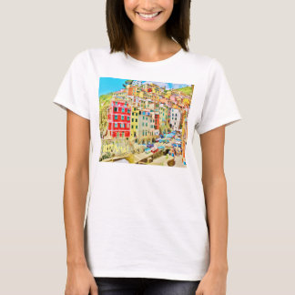 Italienisches Fischerdorf Riviera, Flowy L/S T T-Shirt