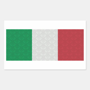 Italienisches Flaggen-Damast-Muster Rechteckiger Aufkleber