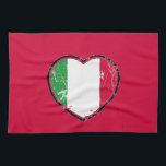 Italienisches Flaggen-Herz-Geschirrtuch Handtuch<br><div class="desc">Italiener, Italien, Herz, Geschirrtuch</div>