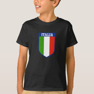 Italienisches Flaggen-Wappen Kinder T-Shirt