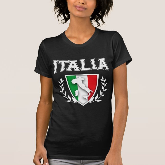 Italienisches Flaggen-Wappen T-Shirt (Vorderseite)