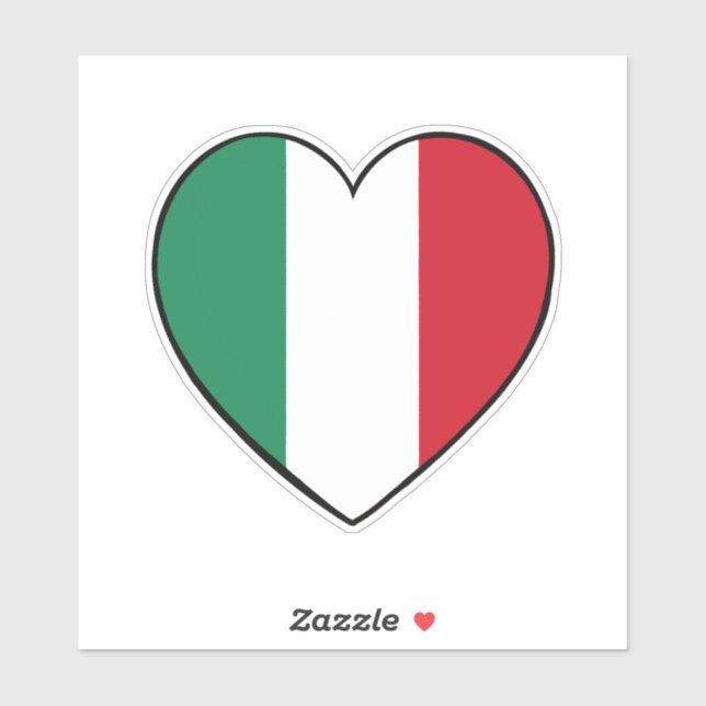 Italienisches Flaggenherz Aufkleber (Blatt)