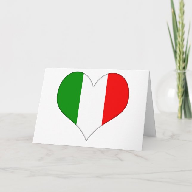 Italienisches Flaggenherz Karte (Vorderseite)