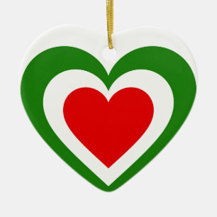 Italienisches Flaggenherz Keramik Ornament