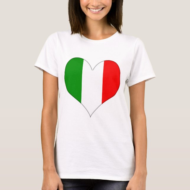 Italienisches Flaggenherz T-Shirt (Vorderseite)