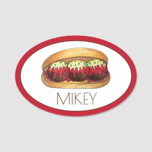 Italienisches Food Meatball Sub Sandwich Restauran Namensschild
