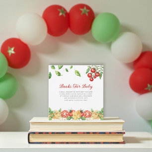 Italienisches Food-Thema Baby-Shower-Bücher fürs B Begleitkarte