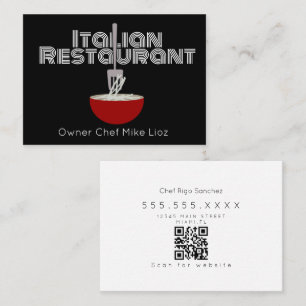 Italienisches Food Truck Restaurant mit kräftigen  Visitenkarte