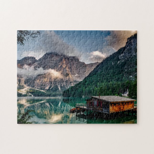 Italienisches Foto Bergsee Landschaft (Horizontal)
