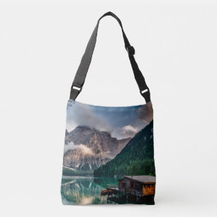 Italienisches Foto Bergsee Landschaft Tragetaschen Mit Langen Trägern