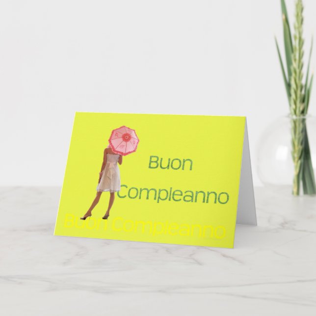 Italienisches Glück zum Geburtstag Karte (Vorderseite)