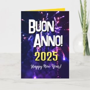 Italienisches glückliches neues Jahr Auguri di B Feiertagskarte