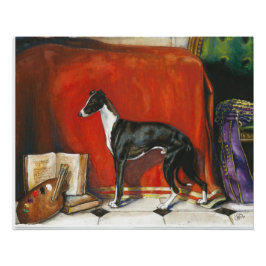 Italienisches Greyhound-Aquarellbild Poster