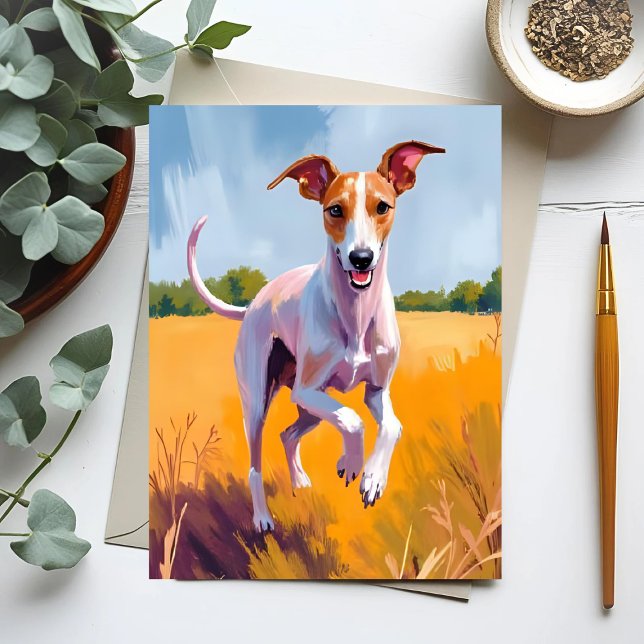 Italienisches Greyhound Dog Painting Postkarte (Von Creator hochgeladen)
