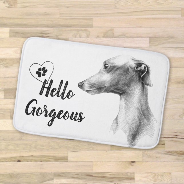 Italienisches Greyhound Dog Portrait Hallo Großart Badematte (Von Creator hochgeladen)