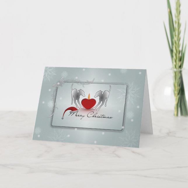 Italienisches Greyhound frohe Weihnachten (Vorderseite)