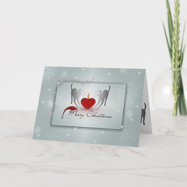 Italienisches Greyhound frohe Weihnachten Karte (Vorderseite)