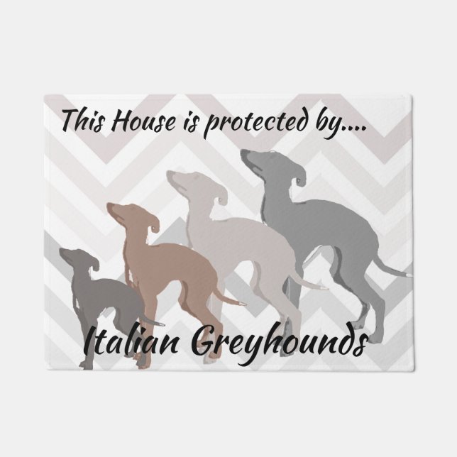 Italienisches Greyhound Front-Tür Mat Rescue Decke Fußmatte (Vorderseite)