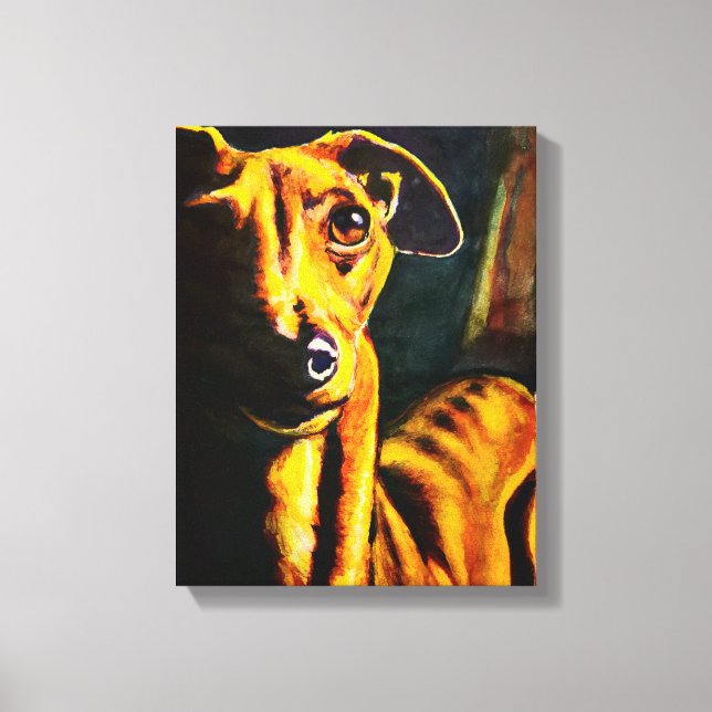 Italienisches Greyhound-Gemälde Leinwanddruck (Vorderseite)