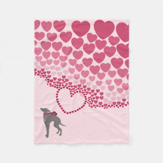 Italienisches Greyhound Hund Herzblanket. Albernes Fleecedecke