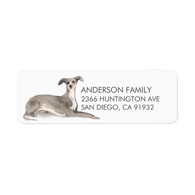 Italienisches Greyhound Hund Rücksendesiegel (Vorne)
