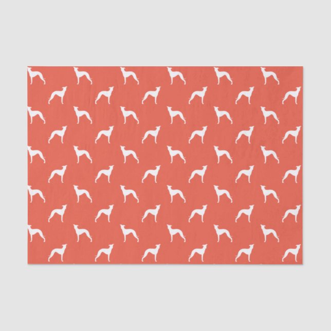 Italienisches Greyhound Iggie Silhouetten Muster Seidenpapier (Vorderseite)