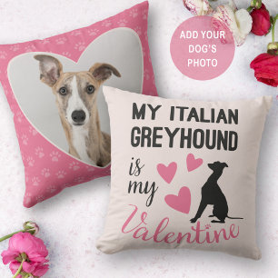 Italienisches Greyhound ist mein Valentine Dog Fot Kissen