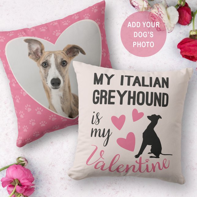 Italienisches Greyhound ist mein Valentine Dog Fot Kissen (Von Creator hochgeladen)