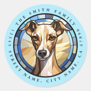 Italienisches Greyhound Round Stickers