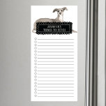 Italienisches Greyhound Shopping List Magnetic Not Magnetischer Notizblock<br><div class="desc">Liebliche Sachen,  um italienischen Greyhound Hund mit einem schwarzen Kalkboard Rahmen personalisiert mit Ihrem Namen zu holen.</div>