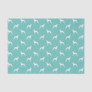 Italienisches Greyhound Silhouetten Muster Aquamar Seidenpapier