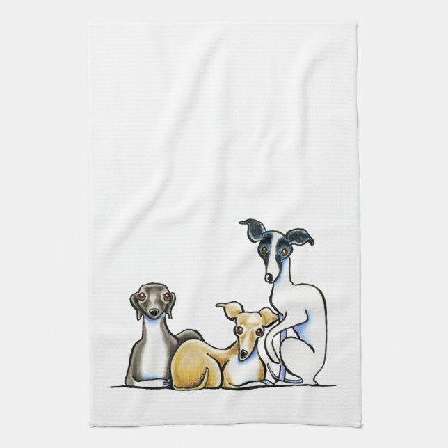 Italienisches Greyhound Trio Küchentuch (Vertikal)