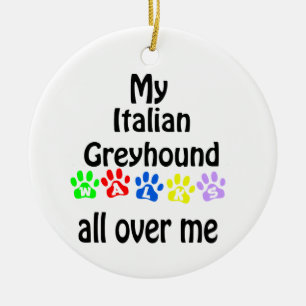 Italienisches Greyhound Walking Design Keramik Ornament