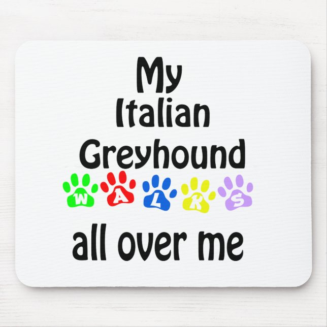 Italienisches Greyhound Walking Design Mousepad (Vorne)