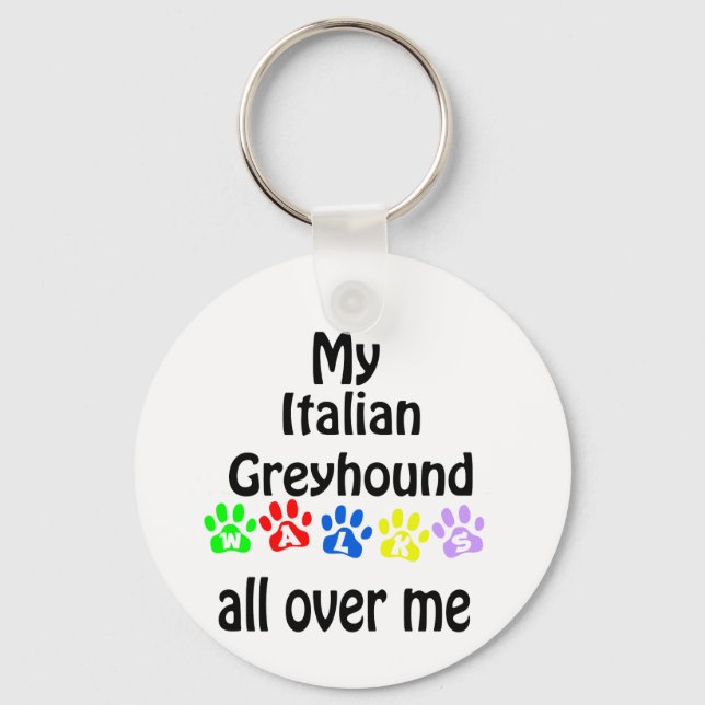 Italienisches Greyhound Walking Design Schlüsselanhänger (Vorderseite)