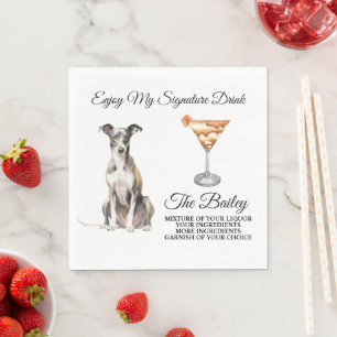 Italienisches Greyhound Wedding Signature Drink Na Serviette