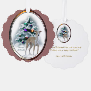 Italienisches Greyhound Weihnachtsgeschenk Ornament Karte