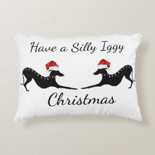 Italienisches Greyhound Weihnachtskissen. Dekokissen