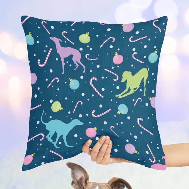 Italienisches Greyhound Weihnachtsmuster Hunde Sil Kissen (Von Creator hochgeladen)
