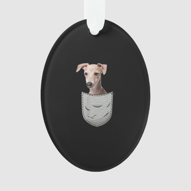 Italienisches Greyhound Whippet Brustpocket für Hu Ornament (Vorderseite)