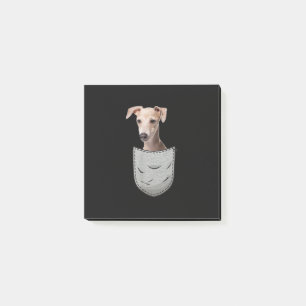 Italienisches Greyhound Whippet Brustpocket für Hu Post-it Klebezettel