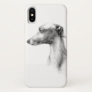 Italienisches Greyhound Whippet Hundportrait zeich Case-Mate iPhone Hülle