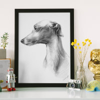 Italienisches Greyhound Whippet Hundportrait zeich